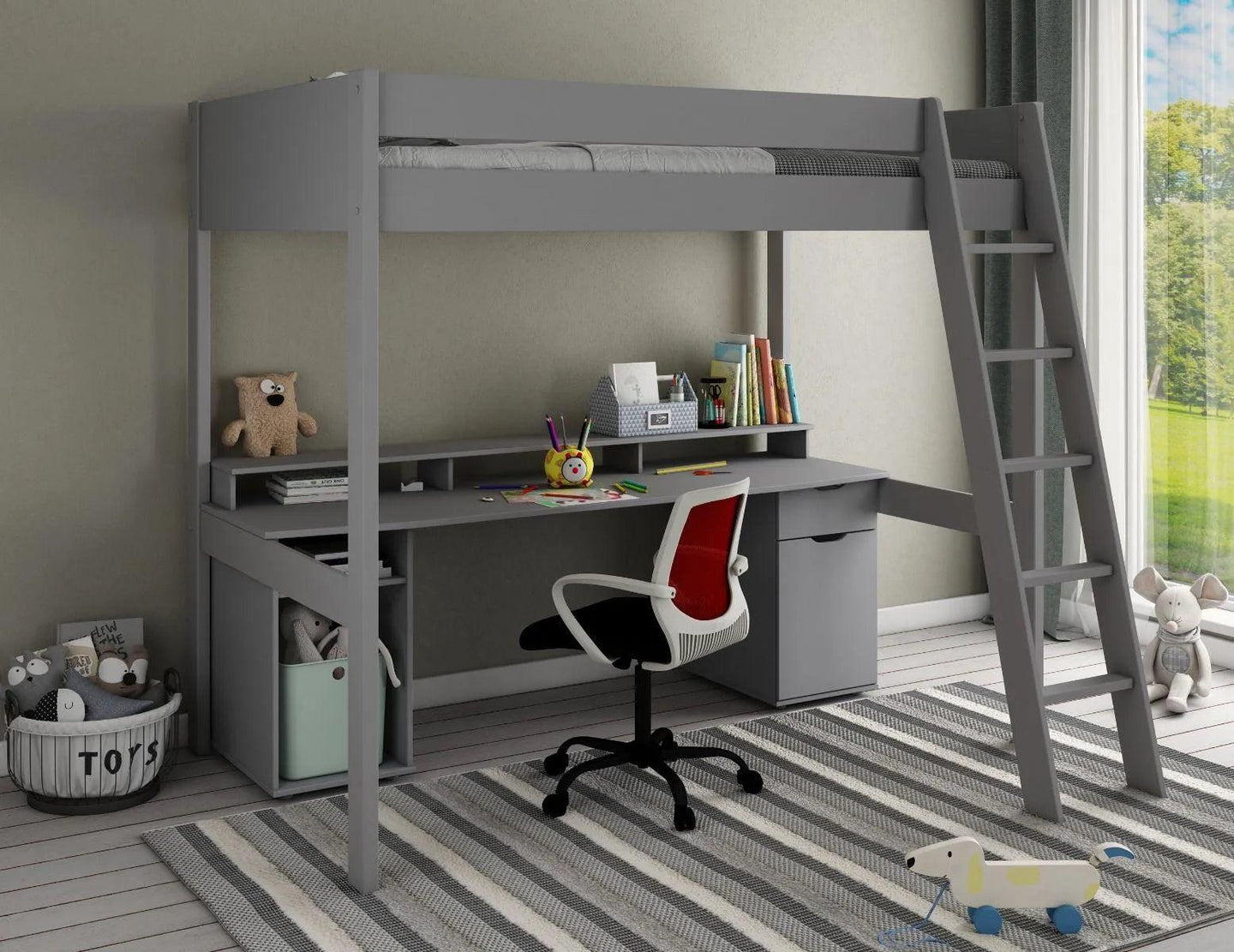 Tera Solid Wood Small Double Gaming High Sleeper